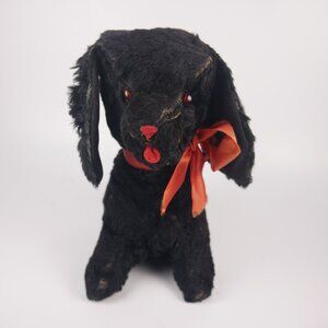 Vintage Black Plush Dog Music Box WORKS! How much is that doggie in the window